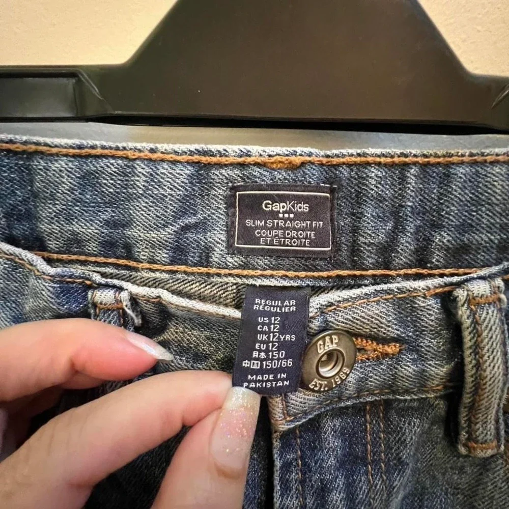 Gap Kids slim straight‎ fit blue jeans # boys 12
